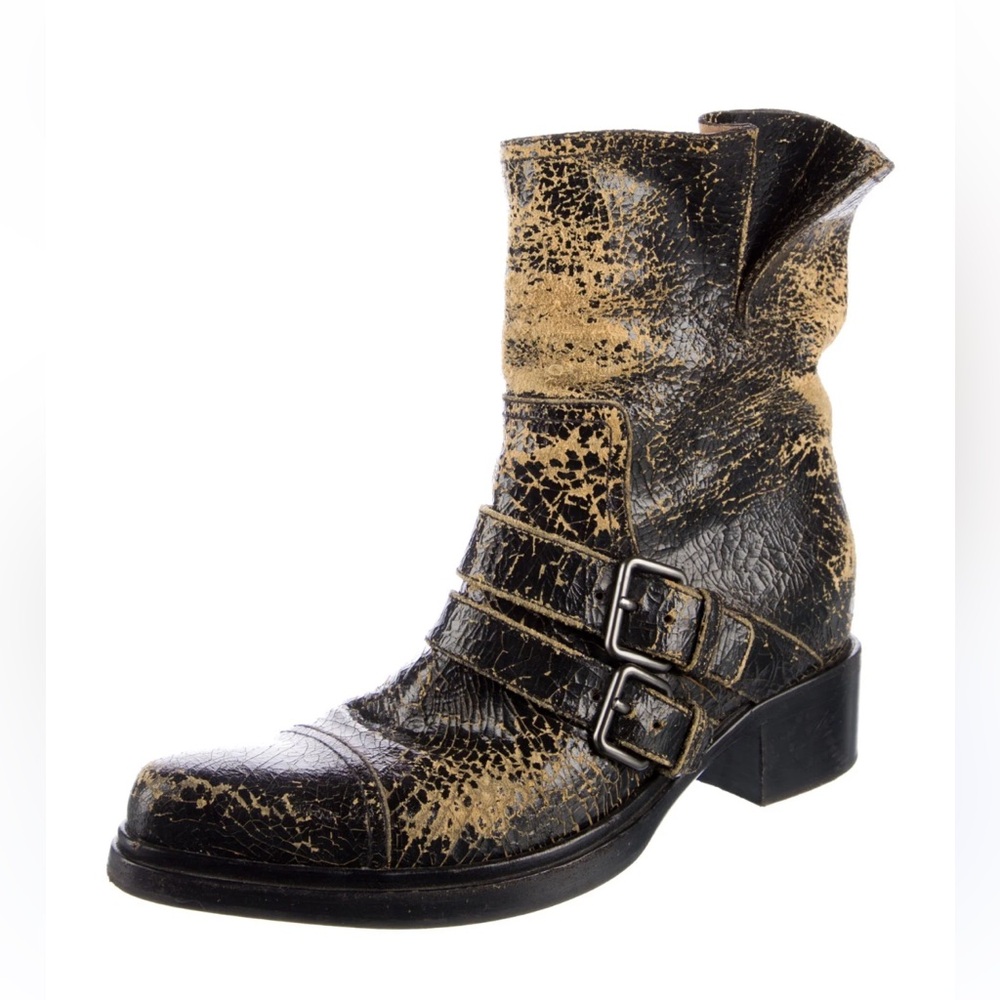 Miu Miu Calzature Donna Crackle Moto Boots